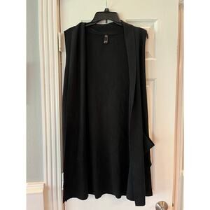 Dark Academia Neutral Long Open Front Cardigan Sweater Women Medium Knit Layer